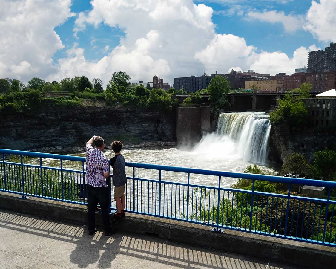 High Falls in Rochester with kids