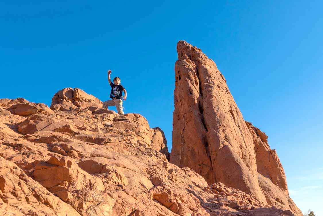 Kids hiking Garden of the Gods in Colorado Springs