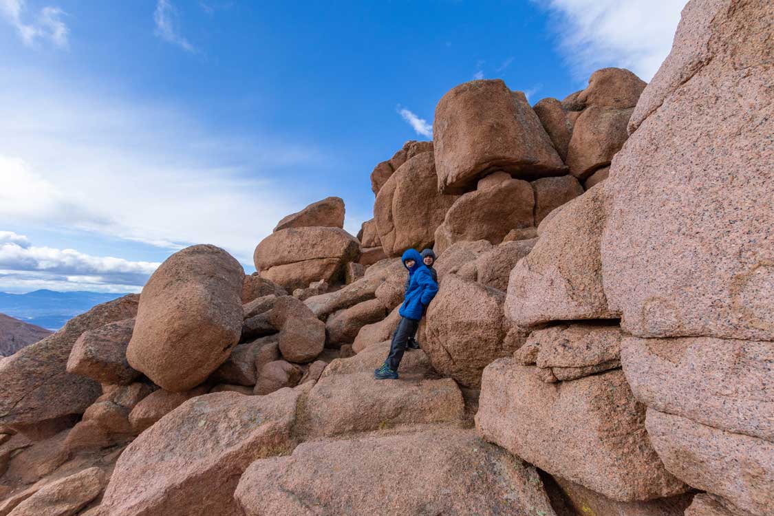 Kids hiking Pike's Peak in Colorado Springs