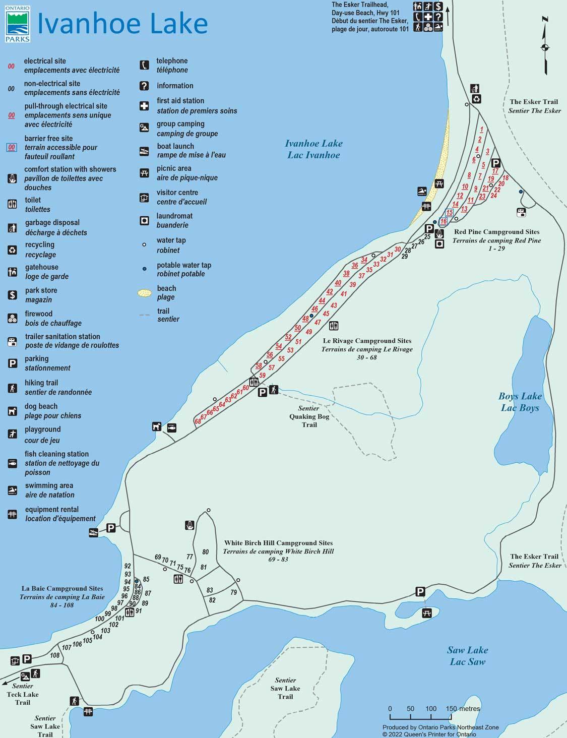 Ivanhoe Lake Provincial Park Map