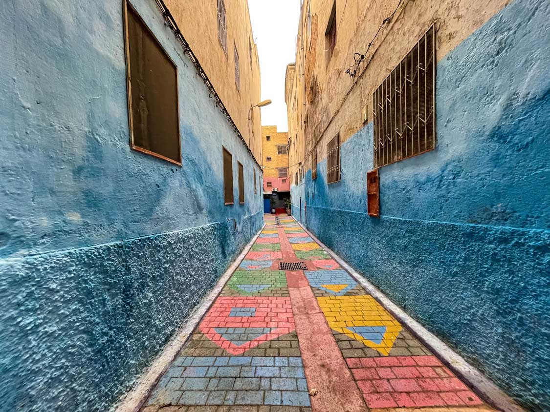 Colorful alley in Fes, Morocco