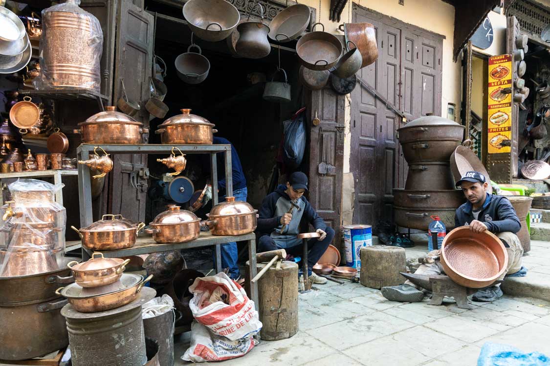 Coppersmiths in the Fes Medina