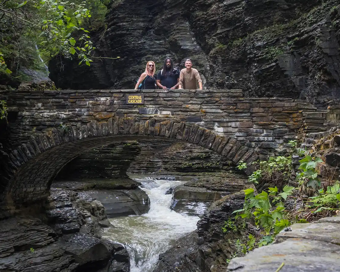 Hiking with Kathryn Dickson and Christopher Rudder at Watkins Glen