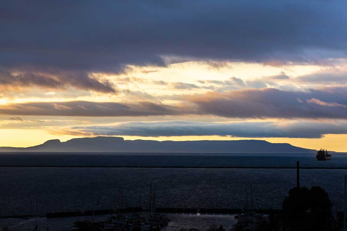 Sleeping Giant Nanabozho as seen from Thunder Bay, Ontario