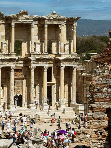 Library of Celsus in a complete guide to the Ephesus Ruins