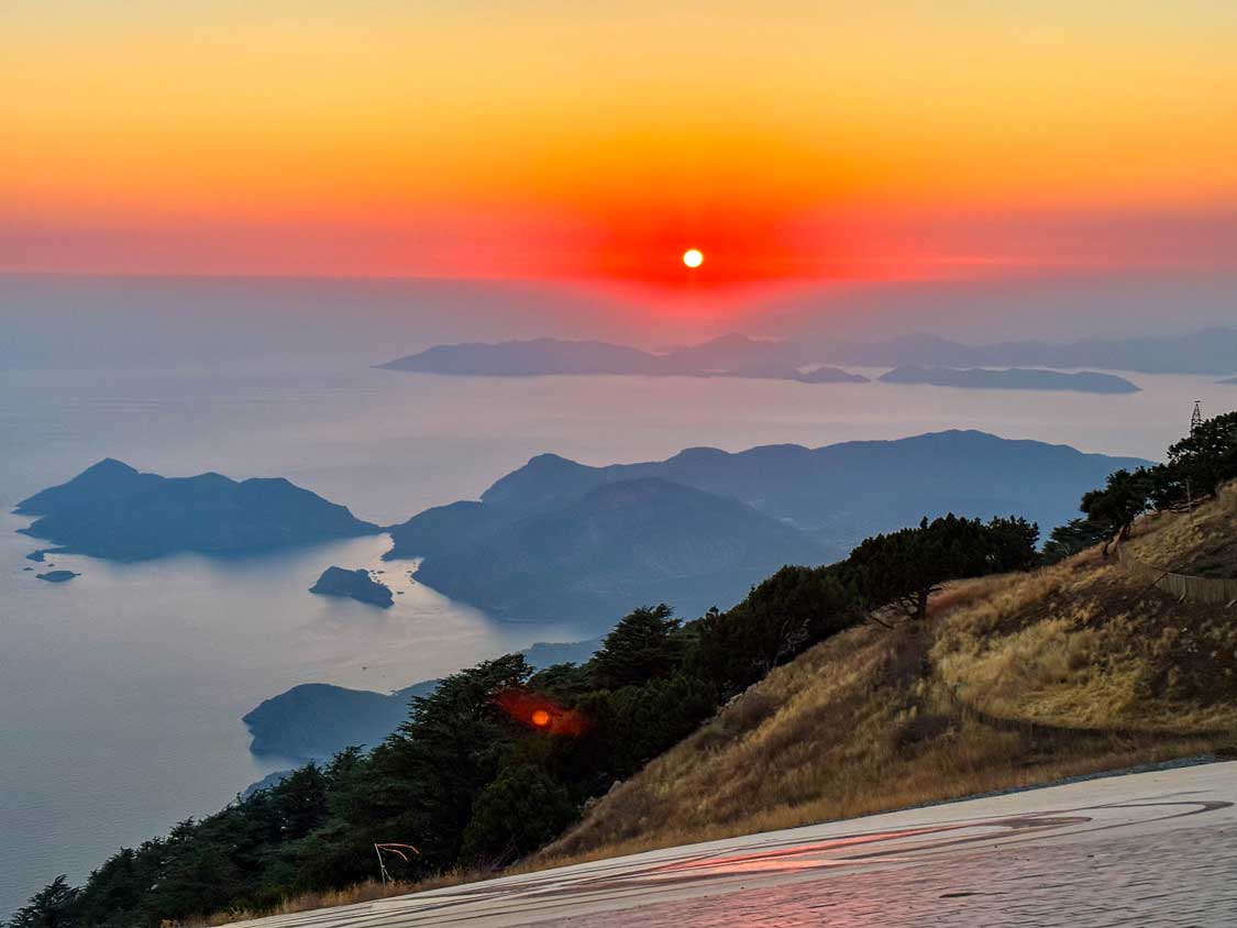 Sunset over Fethiye from Mount Babadag