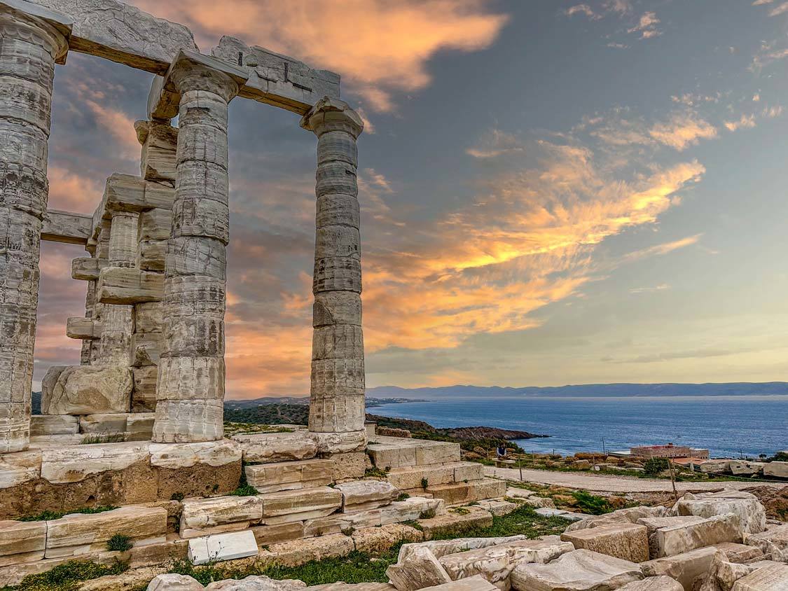 Temple of Poseidon at sunset