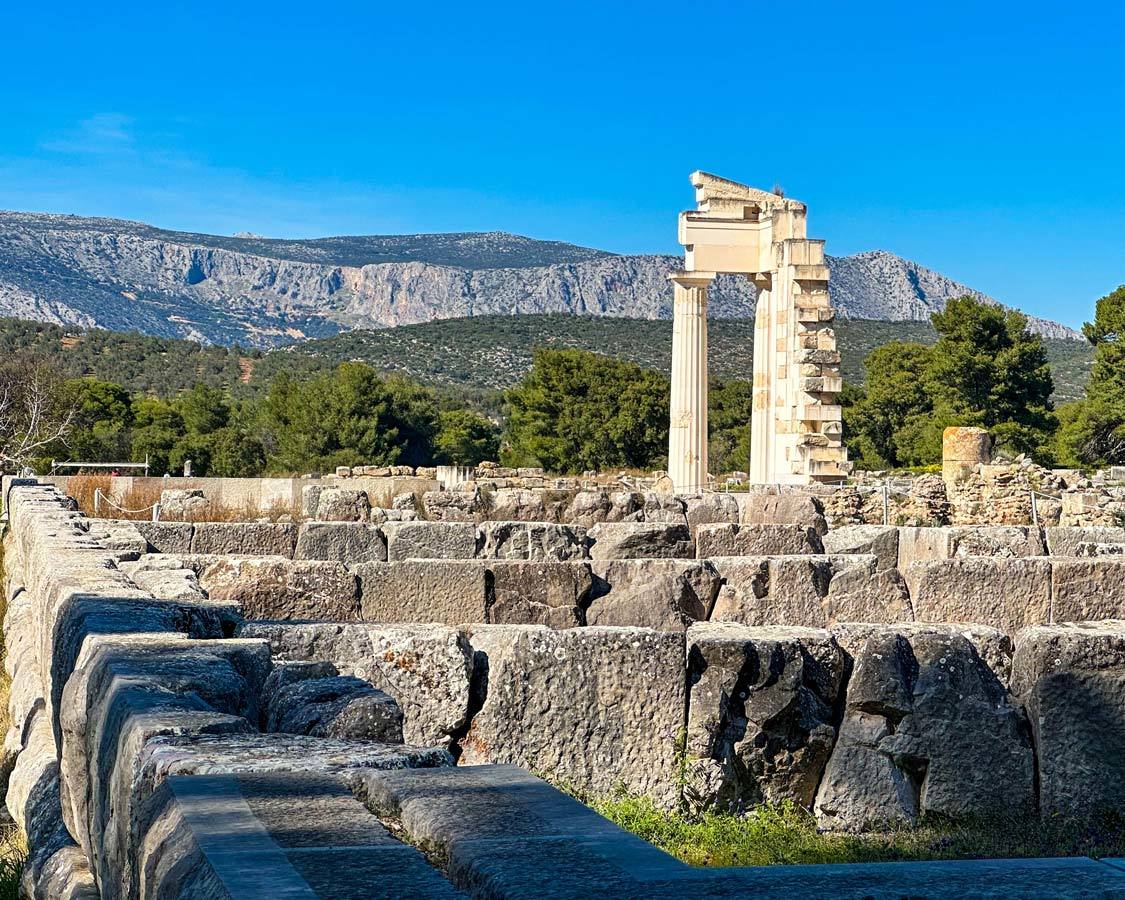 The Temple of Asklepios among the ruins of Epidaurus