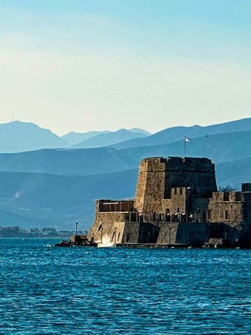 Bourtzi Fortress off the coast of Nafplio, Greece