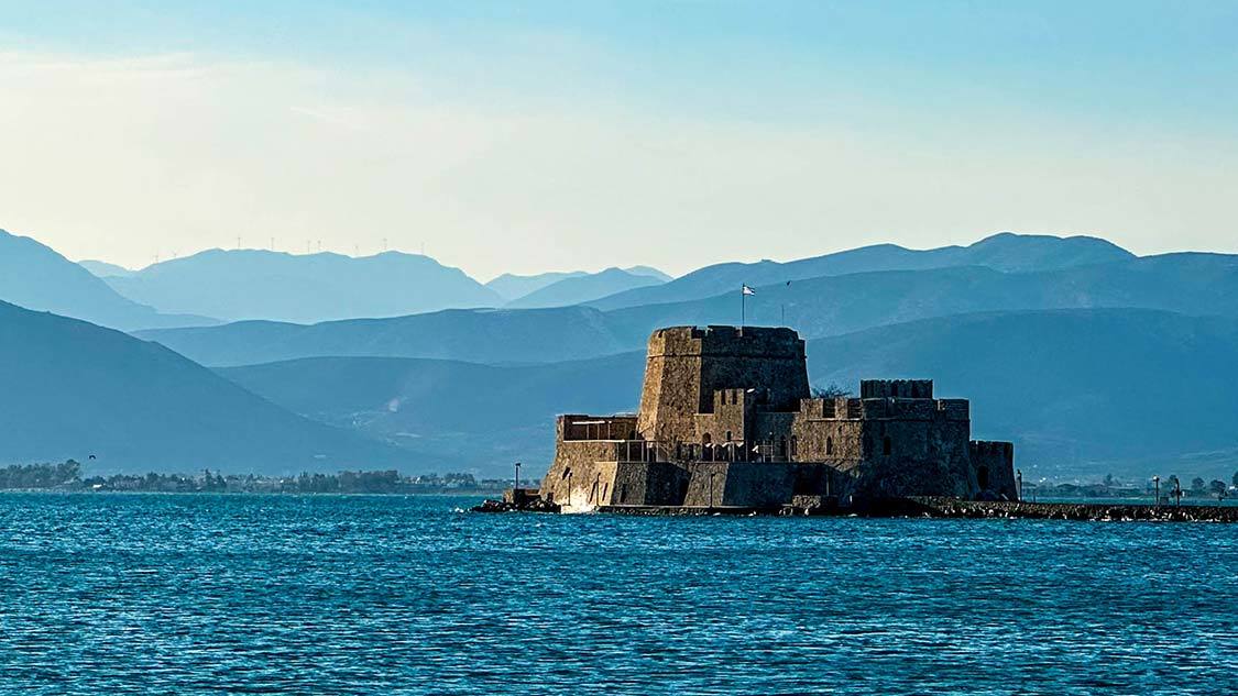 Bourtzi Fortress off the coast of Nafplio, Greece