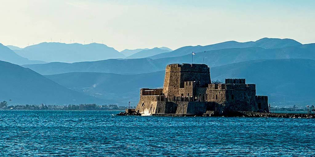 Bourtzi Fortress off the coast of Nafplio, Greece