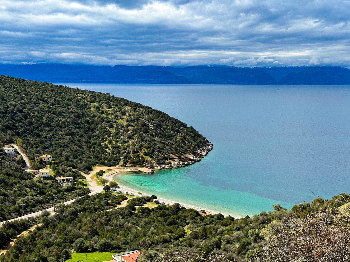 Turquoise waters of the Peloponnese Coast near Monemvasia