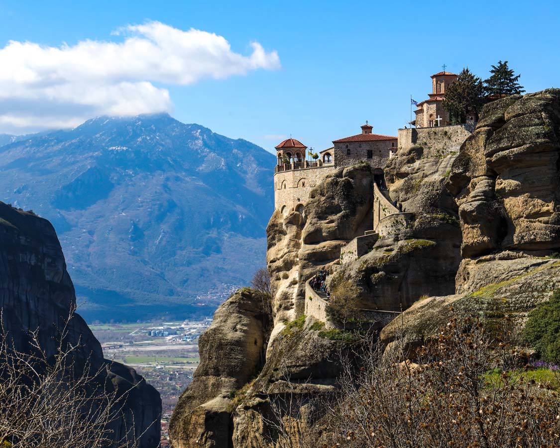 Monastery of Saint Nicholas perched above the landscape