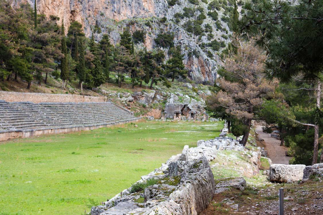 The remains of the Stadium of Delphi