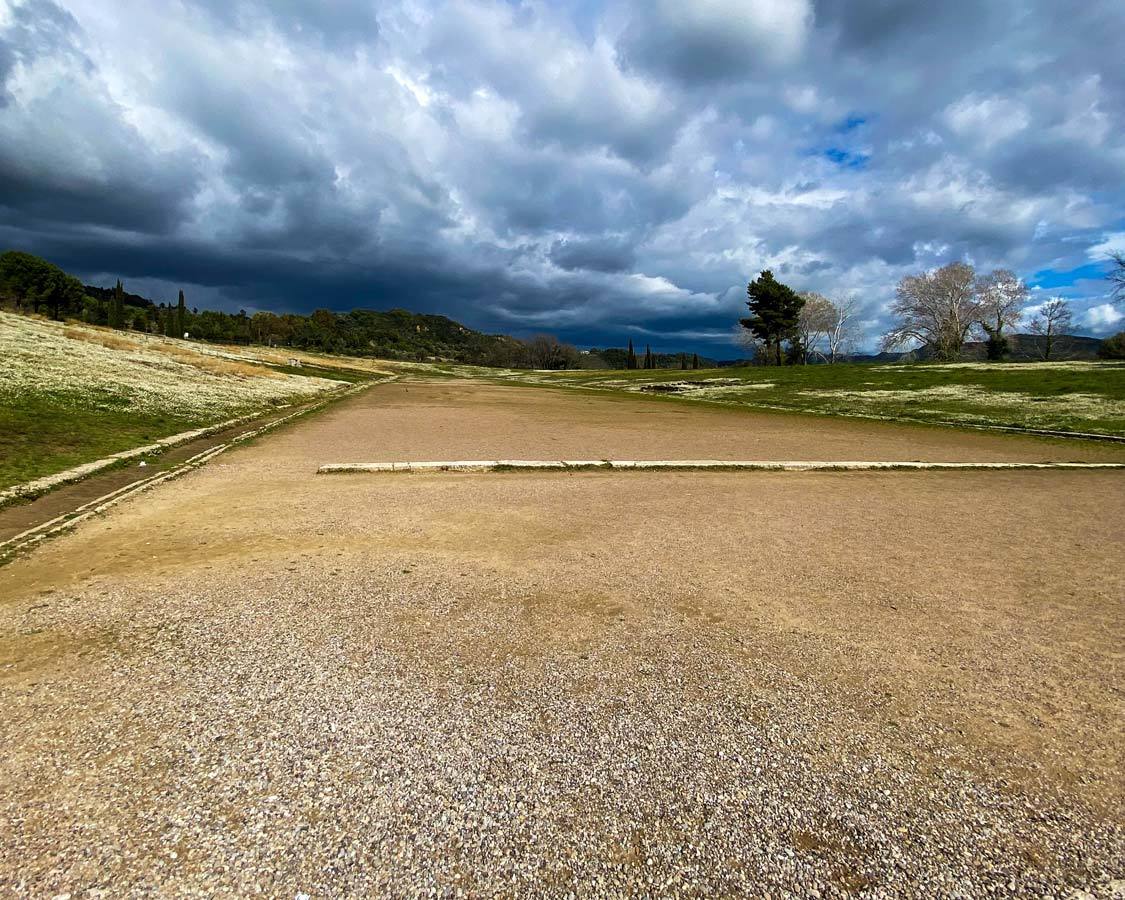 The original start line of the Stadion Race in Olympia