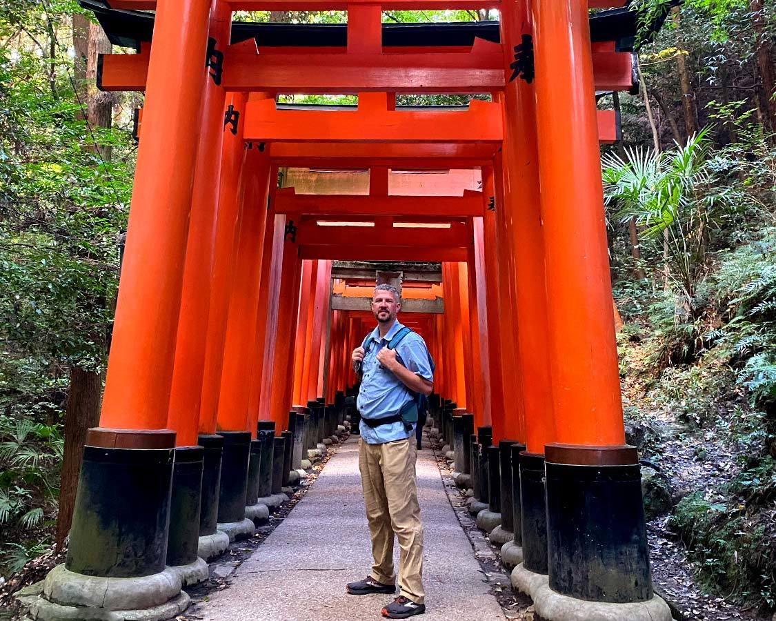 Travel writer Kevin Wagar in Inari, Japan