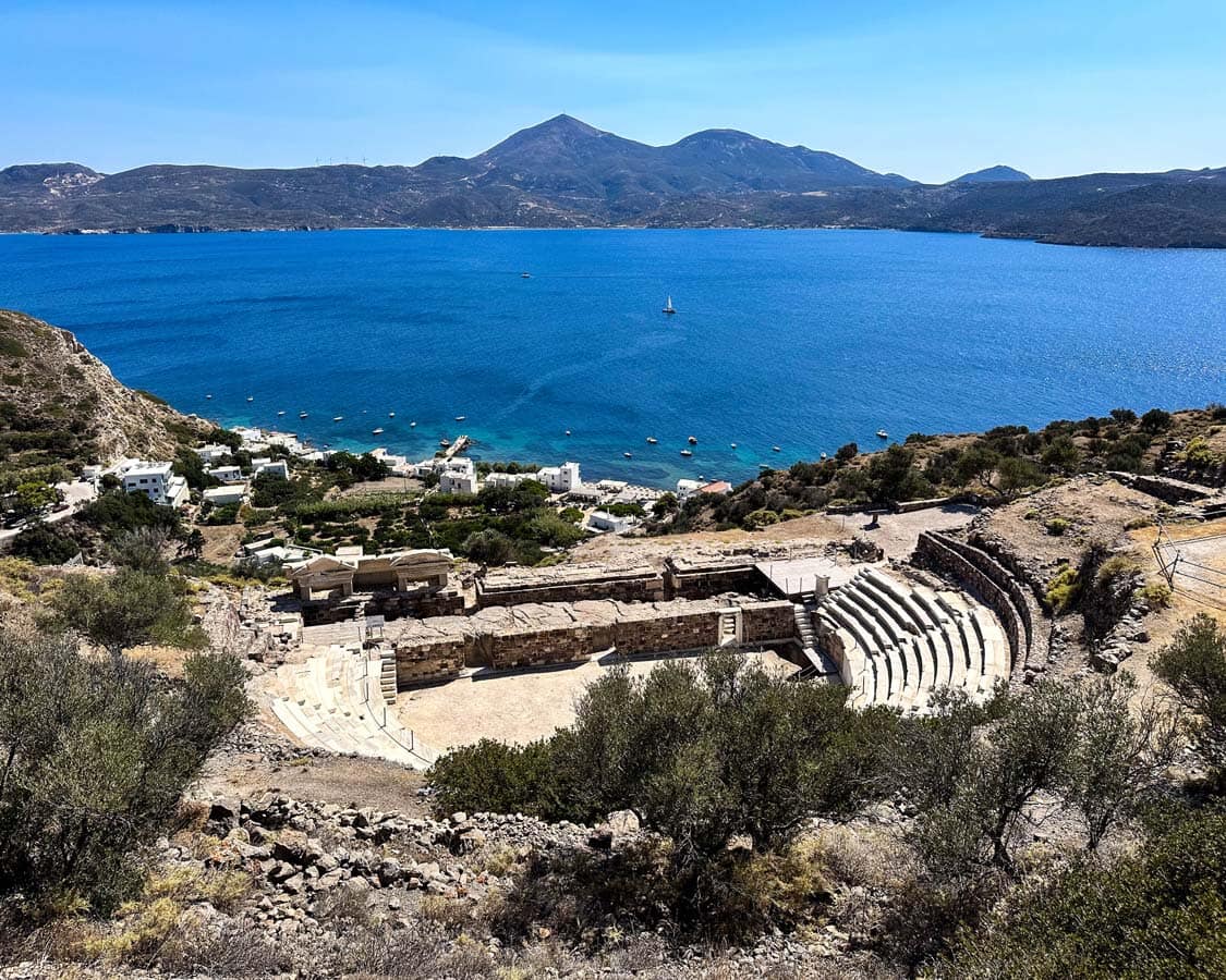 The Milos Amphitheater overlooking the Aegean Sea