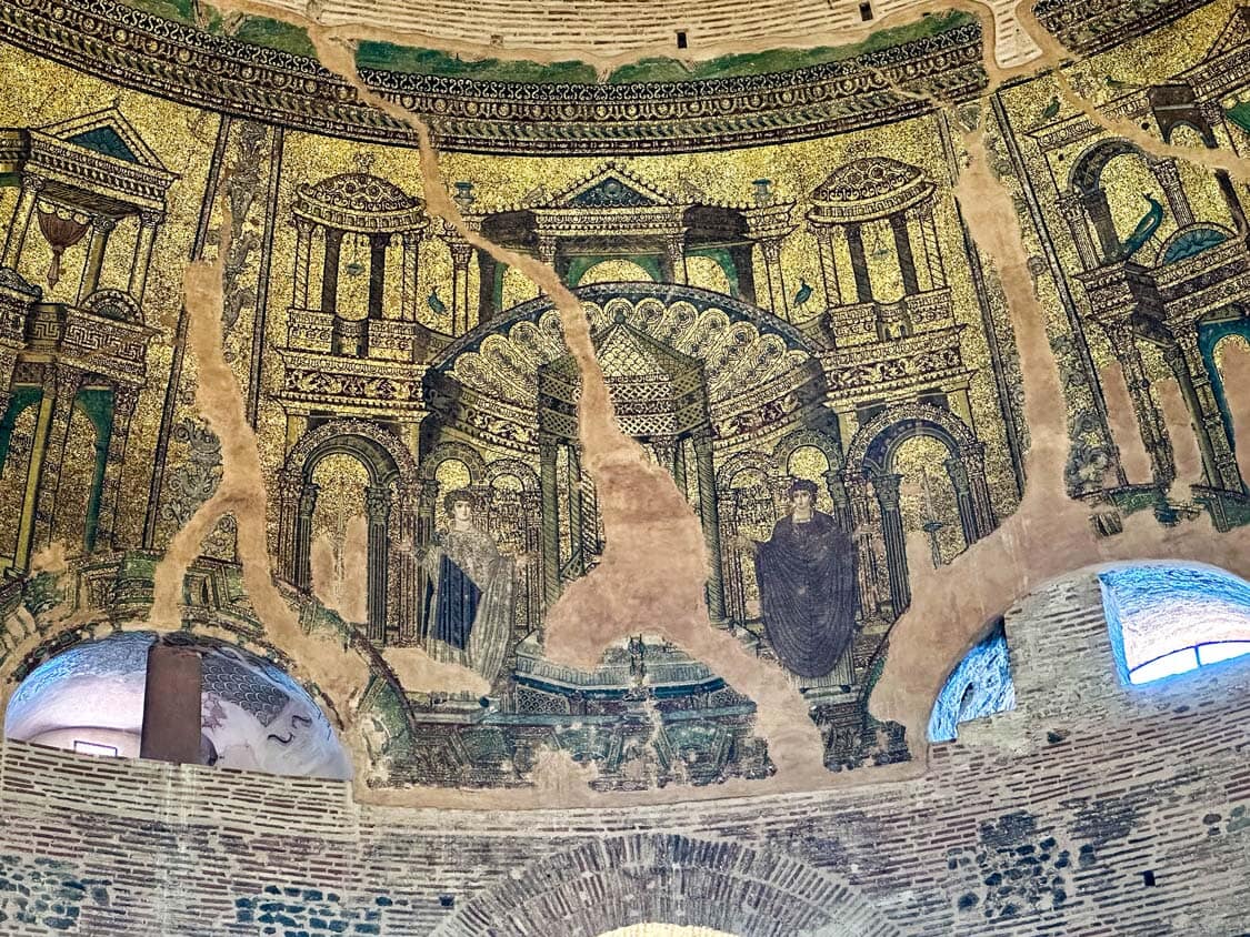 Mosaics inside the Hagia Sophia in Thessaloniki, Greece