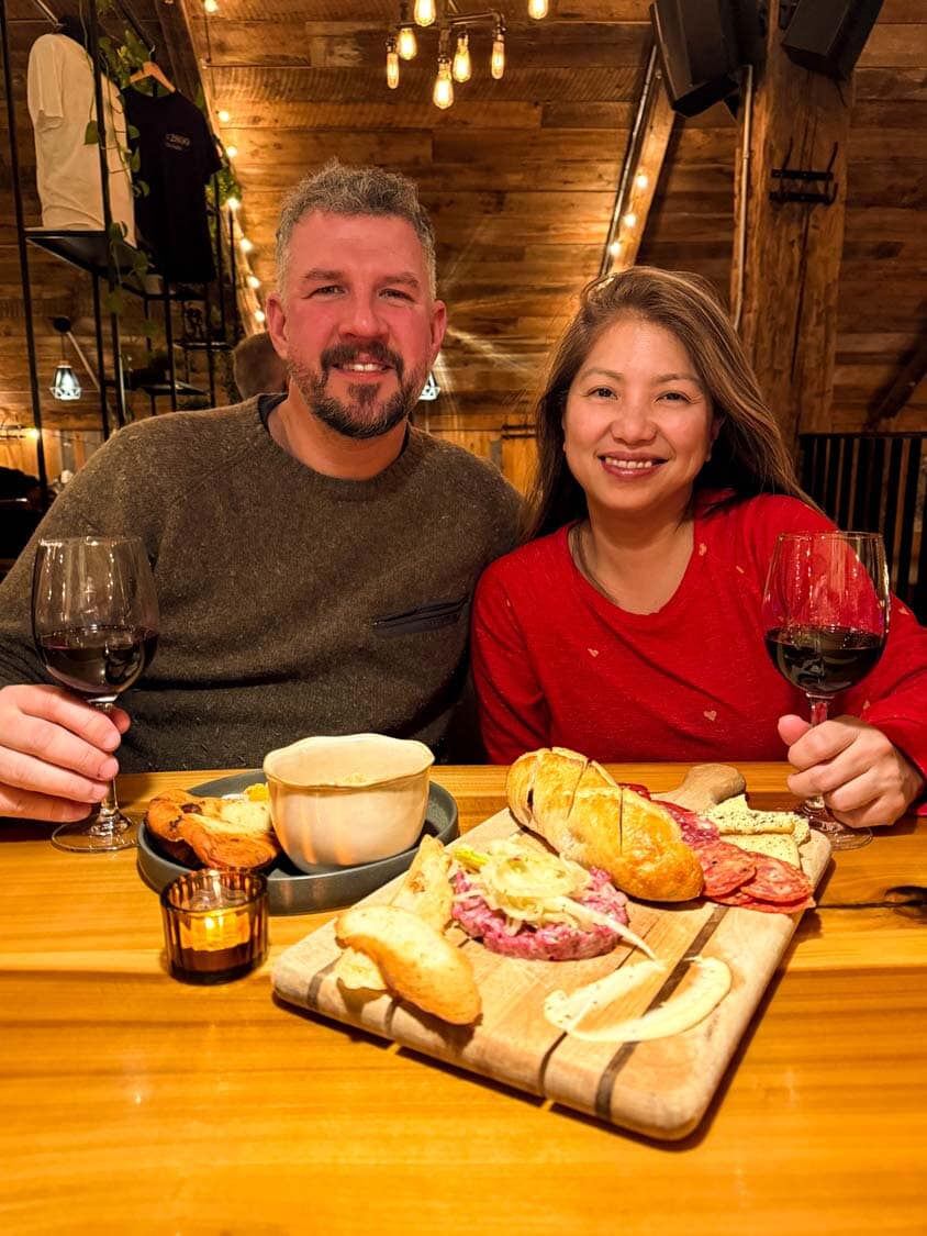 A couple enjoy a Valentine's Day dinner at the 2800 du Parc restaurant