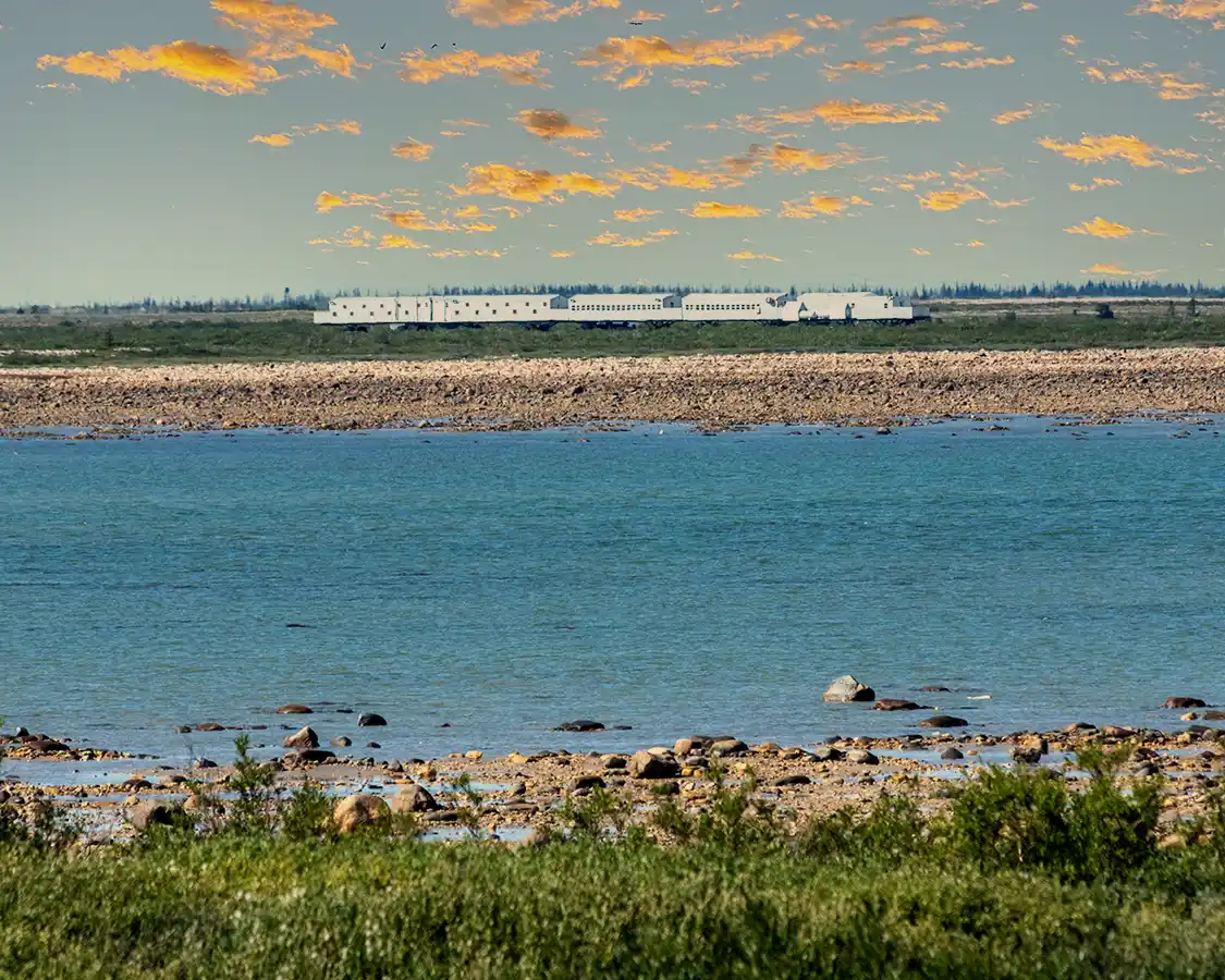 A large mobile tundra lodge on the edge of Wapusk National Park