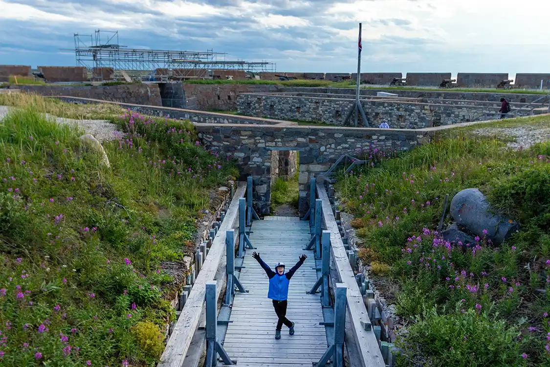 A boy entering the Prince of Wales For in Churchill Newfoundland