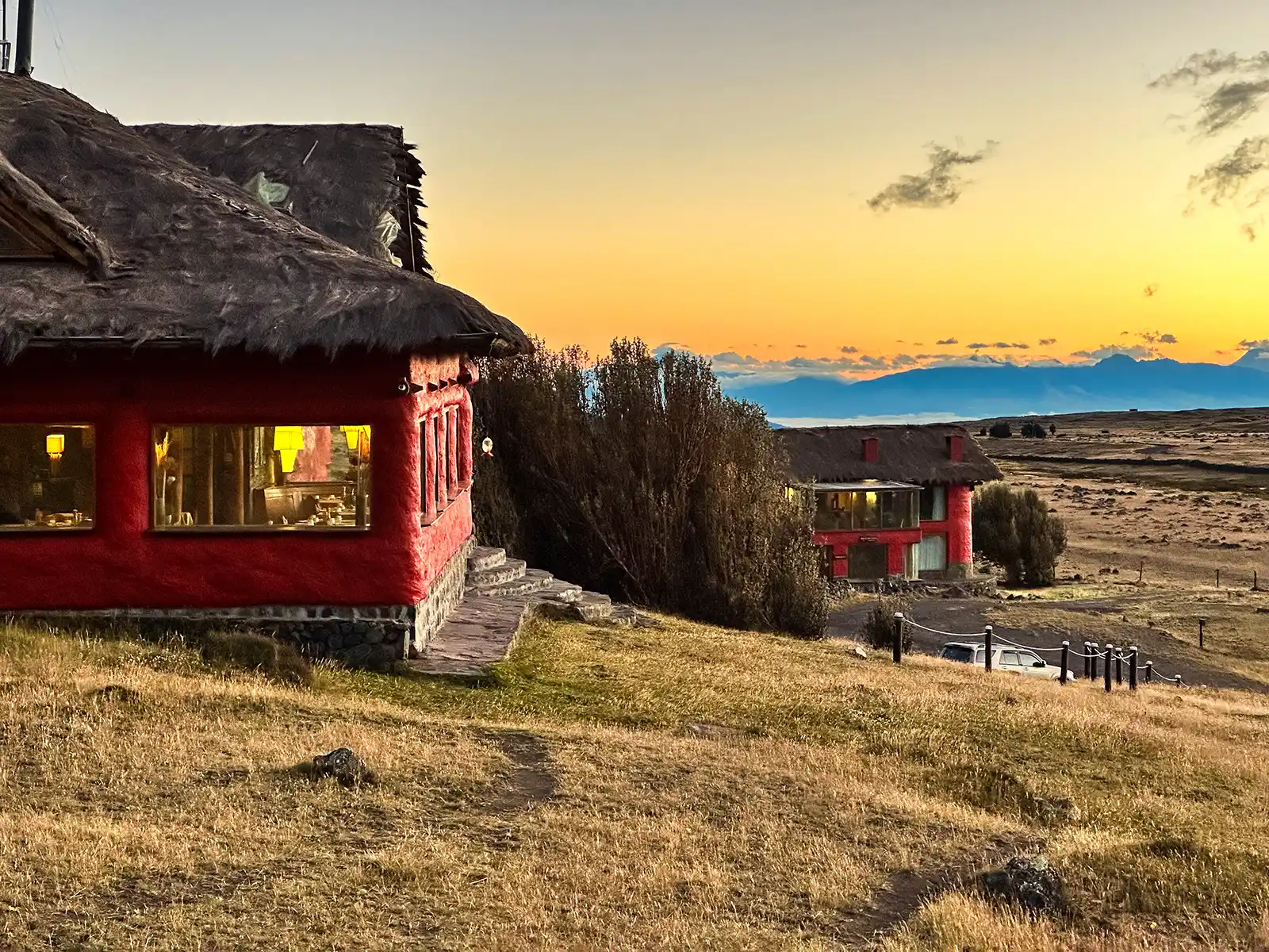 Hotel Tambopaxi at sunrise