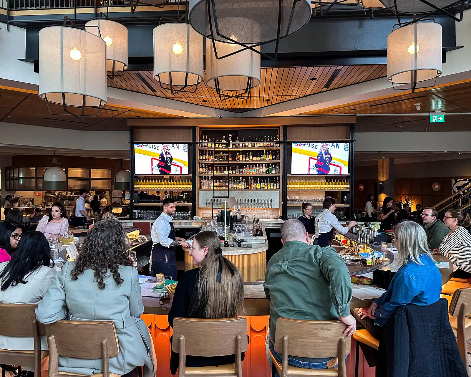 Crowds gather to watch the Stanley Cup Playoffs at Barbarella Bar