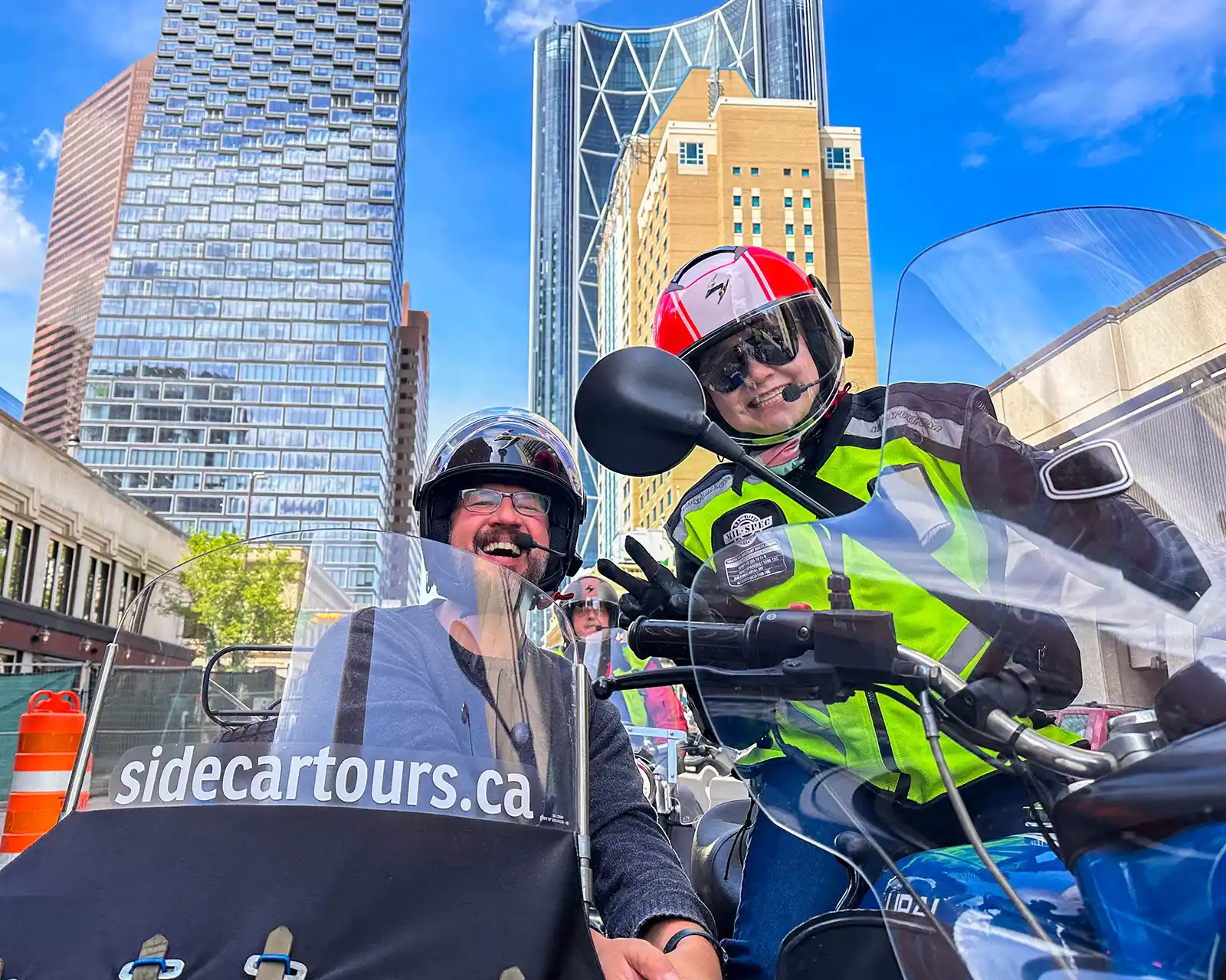 Kevin Wagar rides a motorcycle sidecar with Rocky Mountain Sidecar Adventures