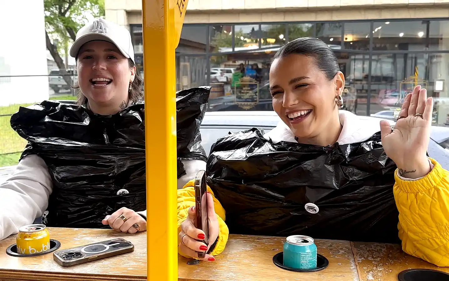 Calgary influencers Kylee Ramone and Jade Koch on the Calgary Pedal Pub