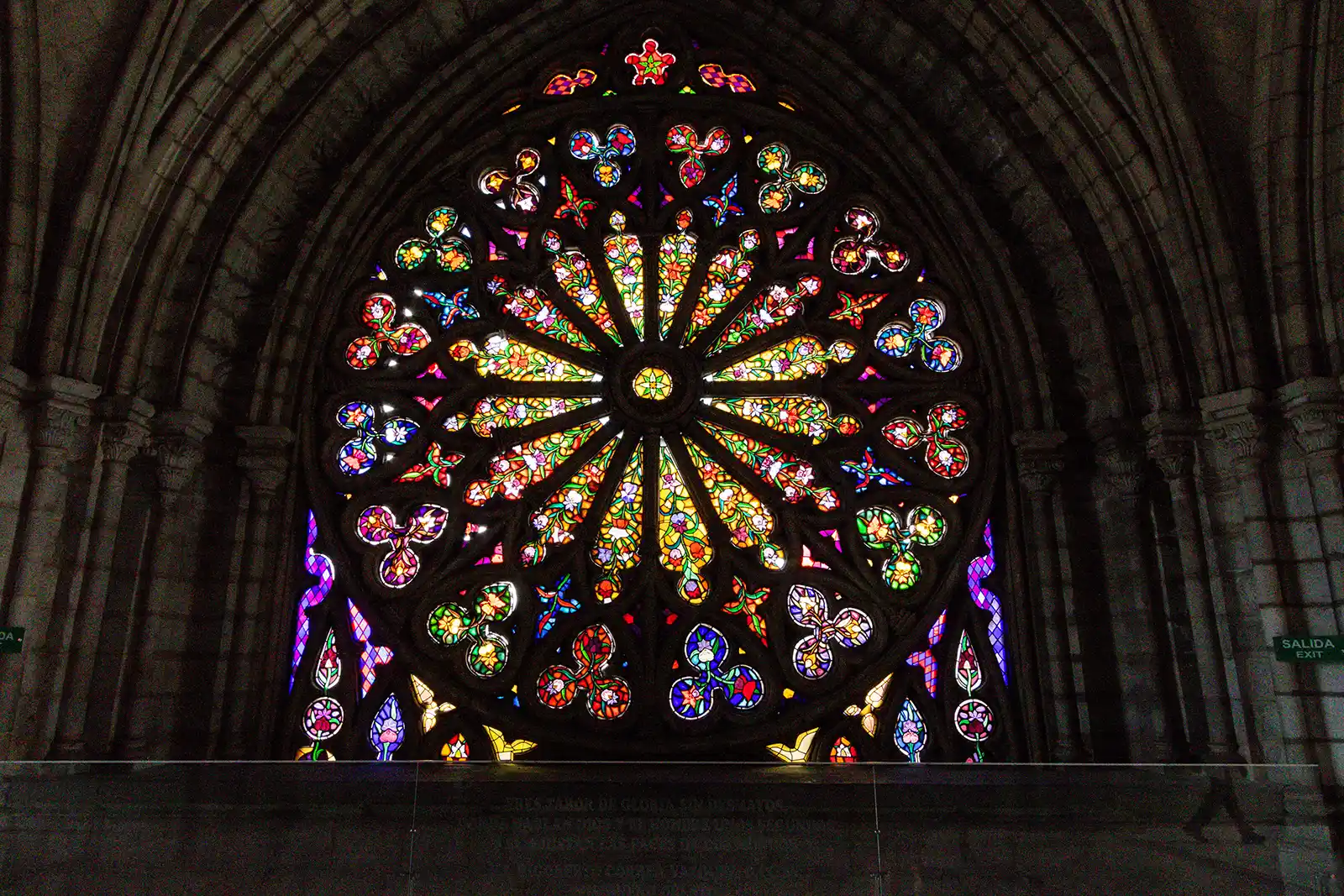 The rose window at Basilica del Voto Nacional
