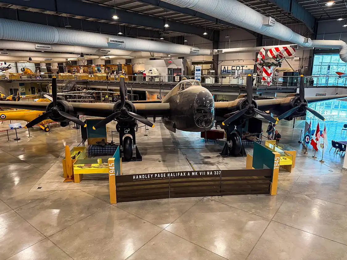 Handley Page Halifax A MK VII plane on display in Trenton