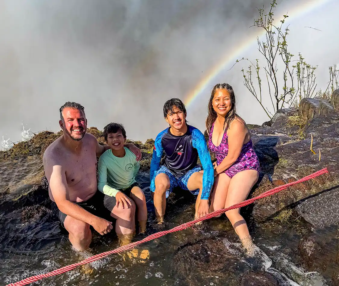Wandering Wagars at Angel Pool in Victoria Falls Zambia