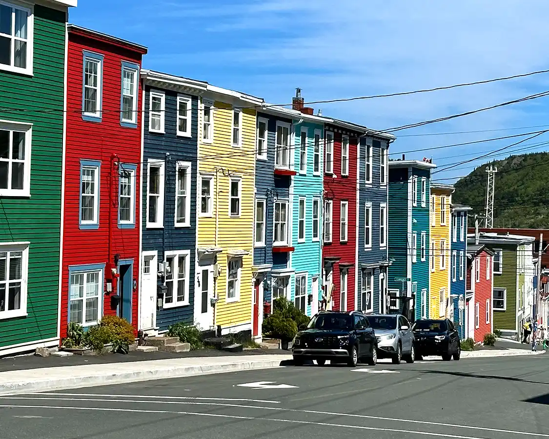 Jelly Bean Row colorful houses in St Johns Newfoundland
