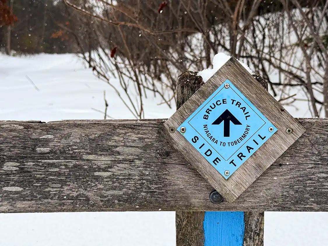 Bruce Trail marker along the Trans Canada Trail