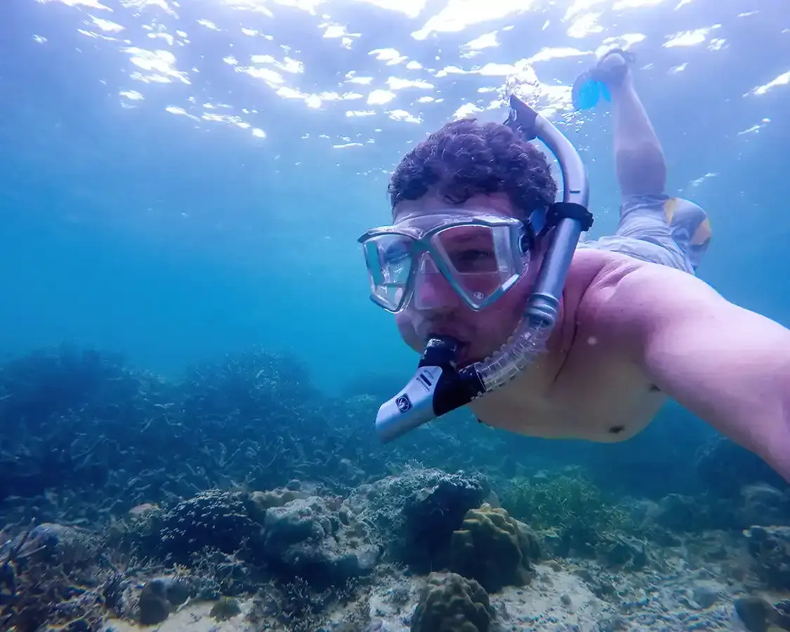 Man snorkeling in the Philippines