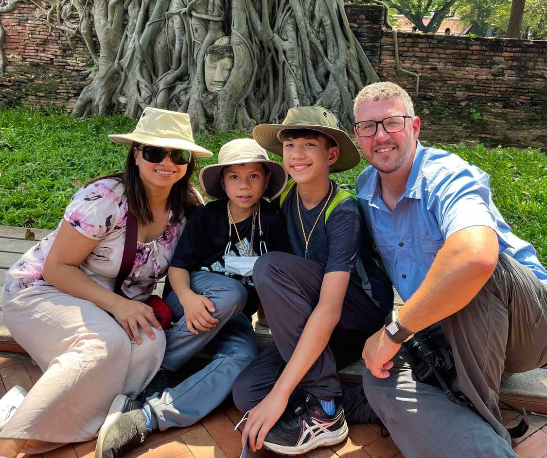 Wandering Wagars family in Ayutthaya, Thailand
