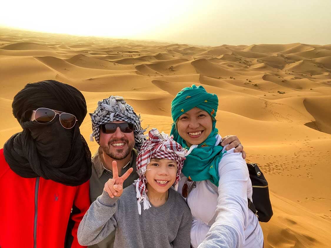 Wandering Wagars family in Merzouga Morocco