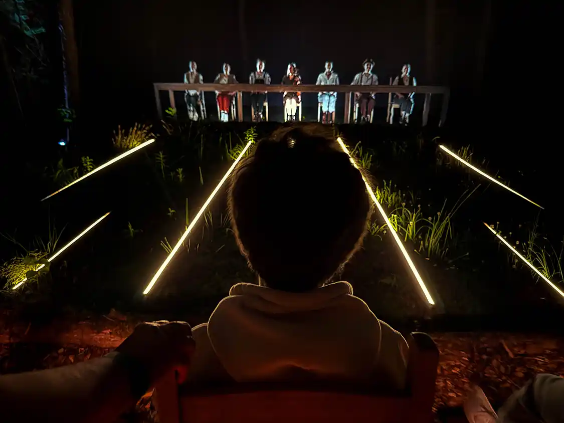 Dylan Wagar learns about Acadian history at Akadi Lumina in Bouctouche