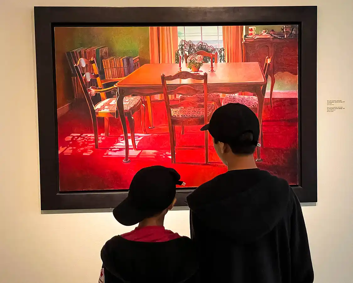 Kids looking at art at Beaverbrook Art Gallery