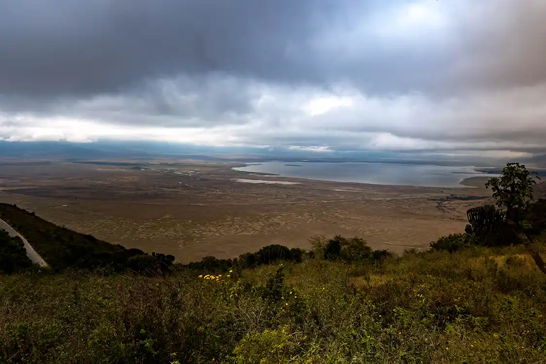 View from the crater rim in Ngorongoro
