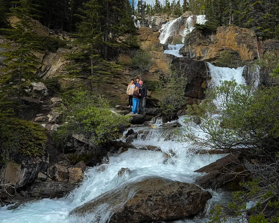 Wandering Wagars at Tangle Falls on the Icfields Parkway