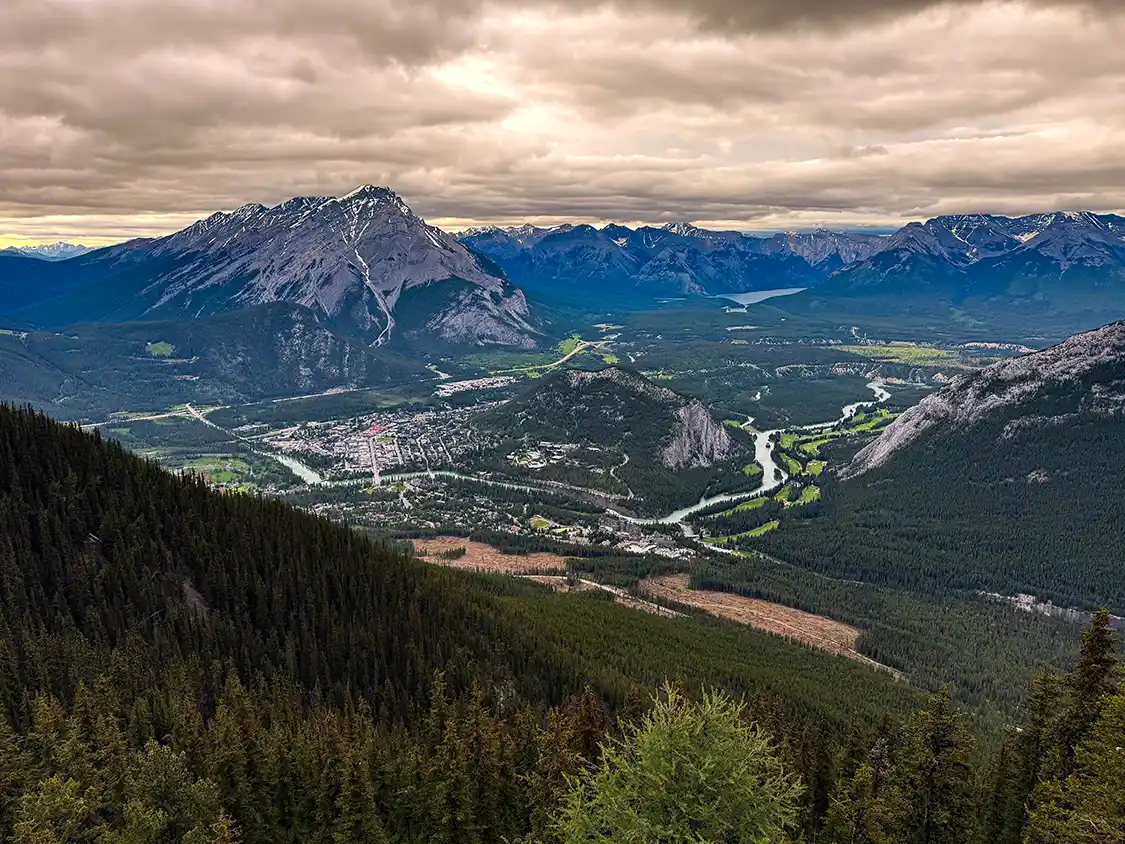 Banff town seen from Sulphur Mountain