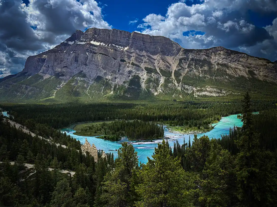 Hoodoos along the Bow River in Banff Alberta