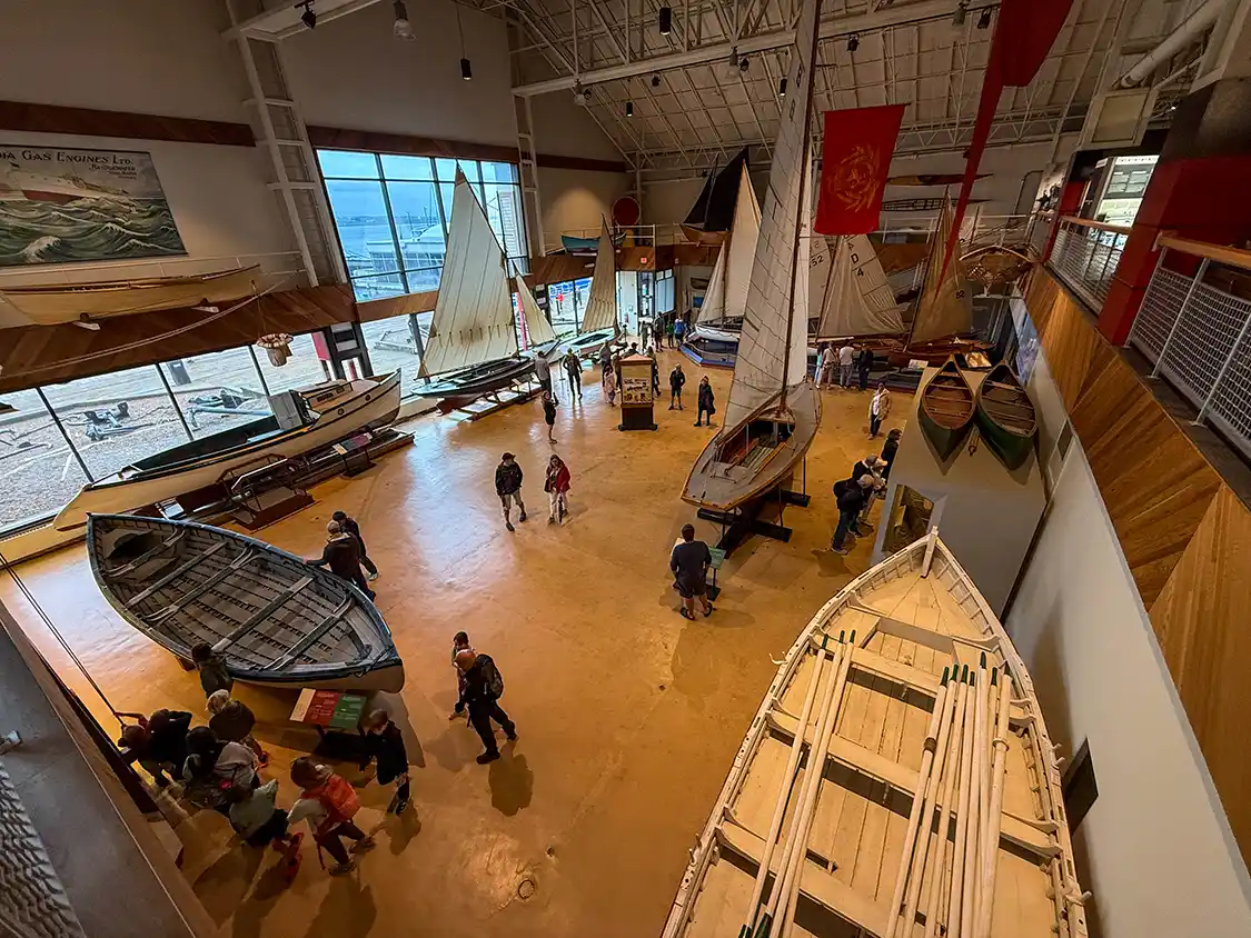 skiffs on display at the Maritime Museum of the Atlantic in Halifax