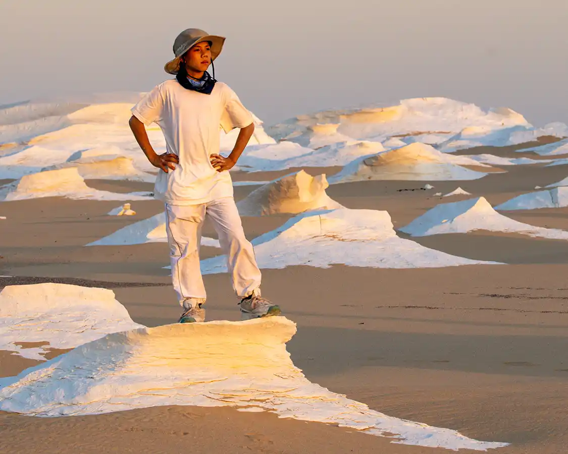 Dylan Wagar in the White Desert in Egypt