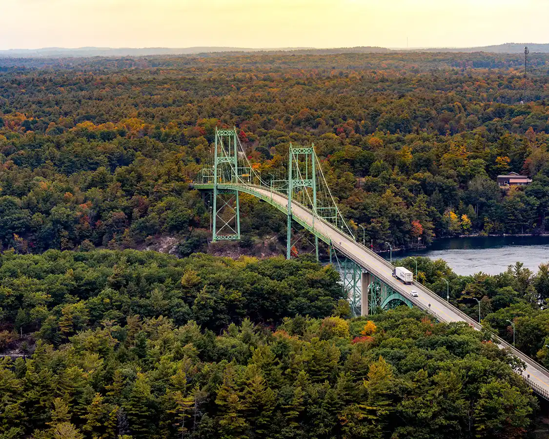 Ivy Lea Bridge crossing the St Lawrence River near Gananoque