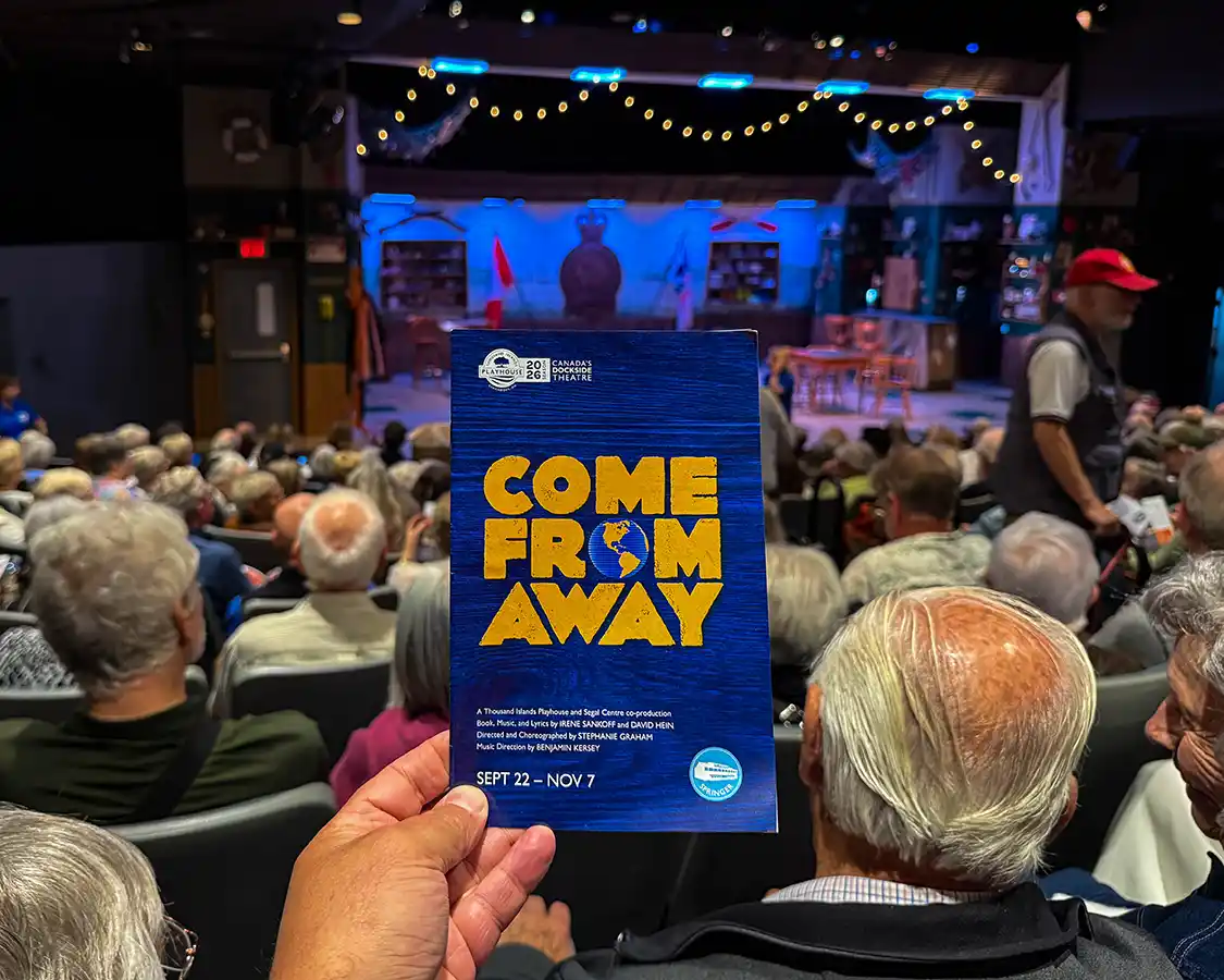 The Come from Away playbill at the Thousand Islands Playhouse
