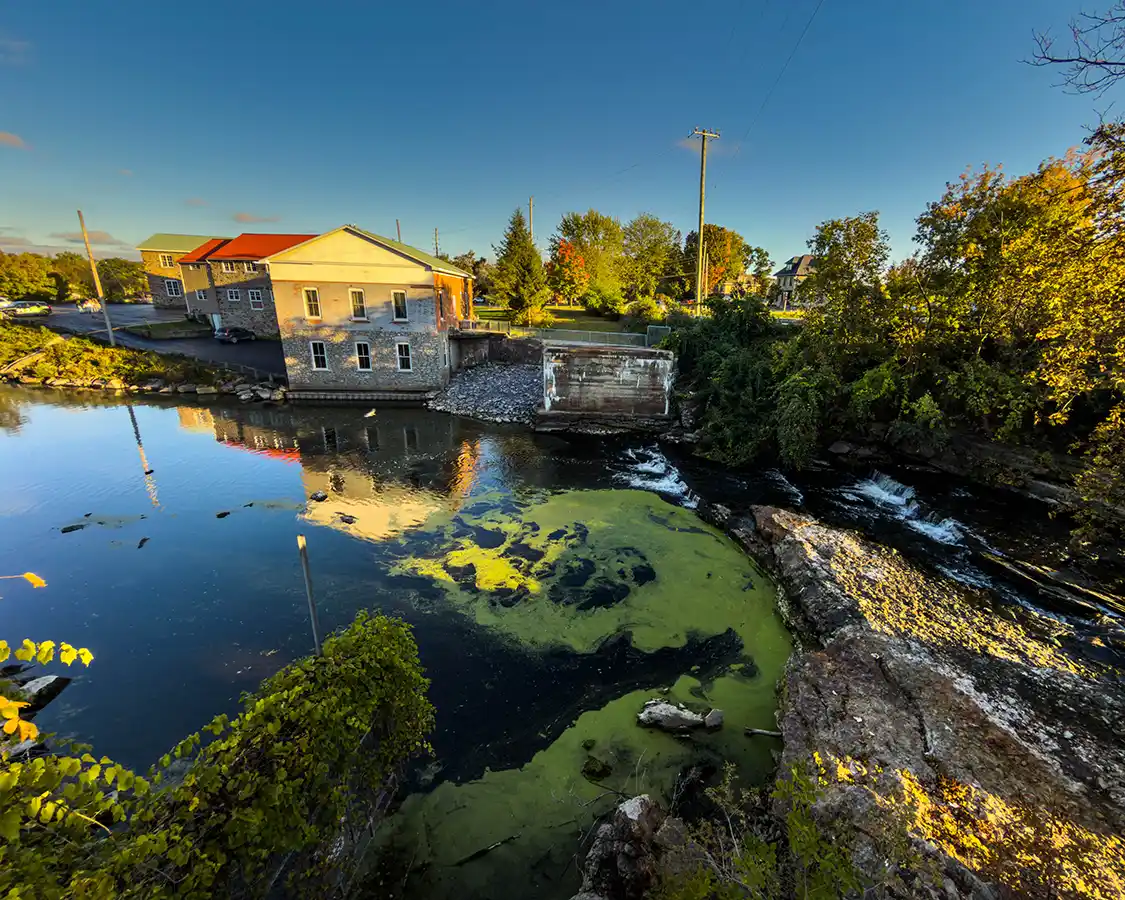 View from the King St Bridge in Gananoque